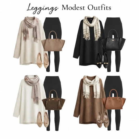 How to Style Leggings. Modest outfit ideas. - Empire Rose