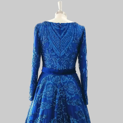 Dubai A-Line Luxury Wedding Evening Dress for Women Muslim 2025 Long Sleeves Sequin Plus Size Formal Prom Party Gown Customized H901d776e227a4b34b1a2cd3c57c1c5ffN Empire Rose