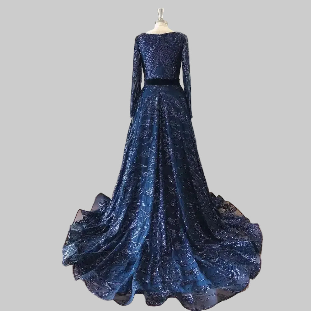 Dubai A-Line Luxury Wedding Evening Dress for Women Muslim 2025 Long Sleeves Sequin Plus Size Formal Prom Party Gown Customized Hc790437e4a554ca2aed504fb312133b6F Empire Rose