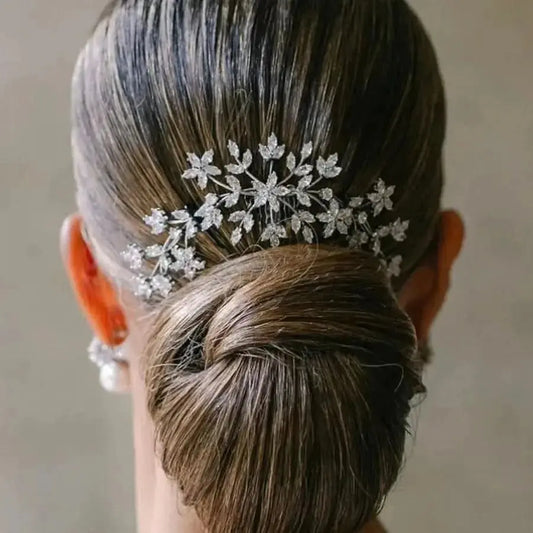 Luxury Flower Zircon Hair Comb Wedding Dress Jewelry Fashion Handmade Hair Comb Hair Accessories WholesaleHQ