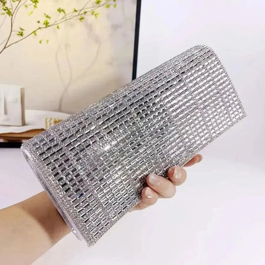 Elegant  Handbag Glitter Fashion Evening Clutch Handmade Diamond Stitching High-End Sensation Women's Purse WholesaleHQ