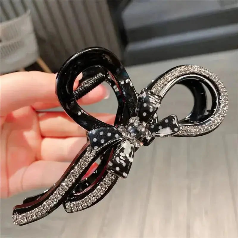 New Polka Dot Butterfly High Ponytail Claw Clip Women Large Shark Tail Hair Accessories Sweet Head Jewelry Hairpins WholesaleHQ