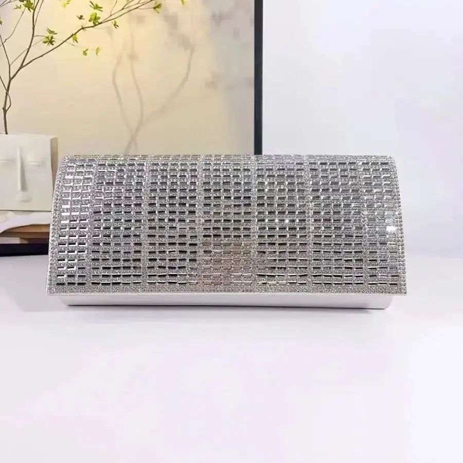 Elegant  Handbag Glitter Fashion Evening Clutch Handmade Diamond Stitching High-End Sensation Women's Purse WholesaleHQ
